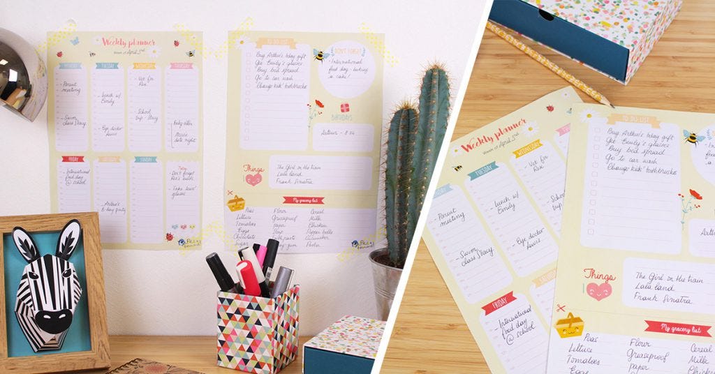 Free printable weekly planner