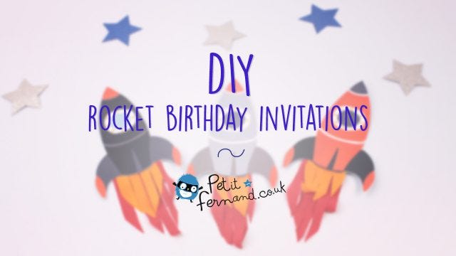Space Rocket Invitation - Petit Fernand UK