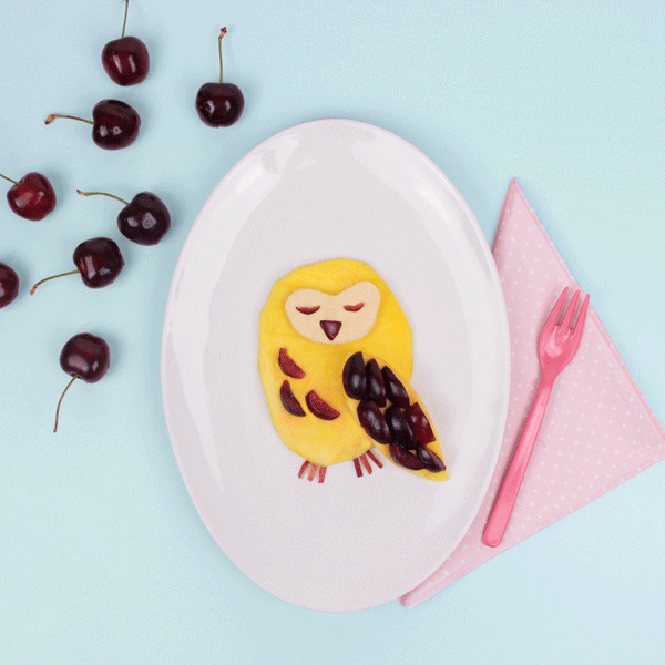 Healthy Fruity Owl Desert Food Art