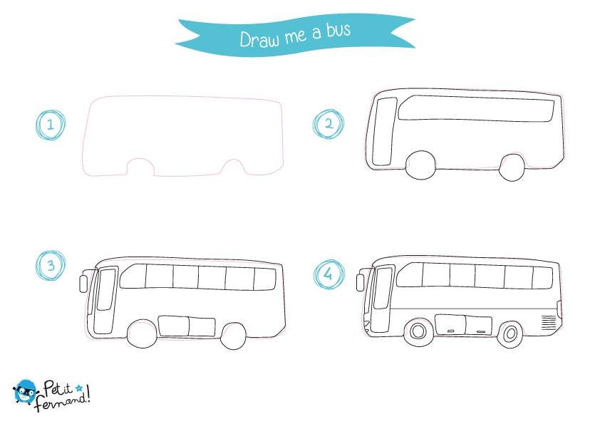 How To Draw A Police bus Step by Step - [11 Easy Phase]
