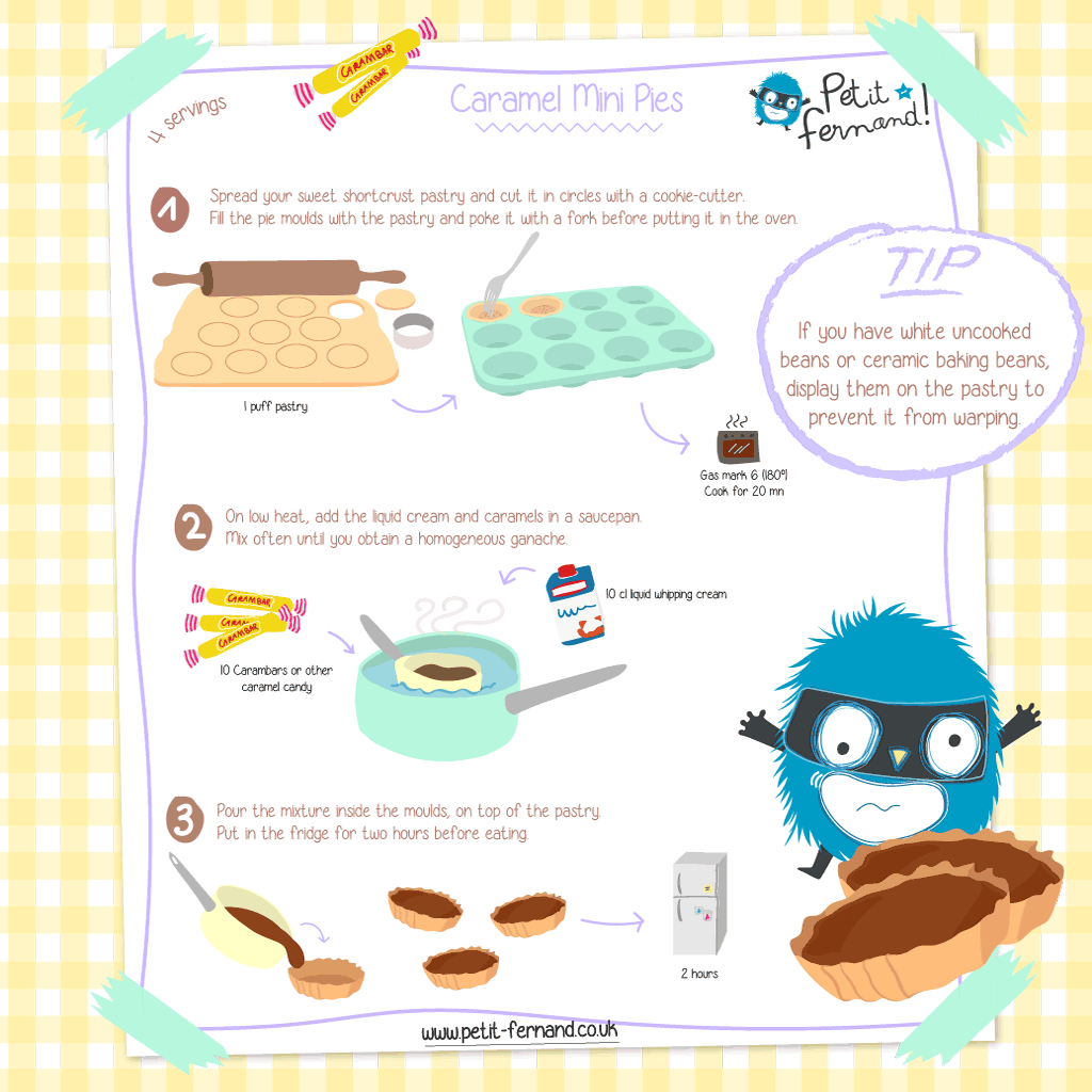Mini Caramel Pies recipe printable