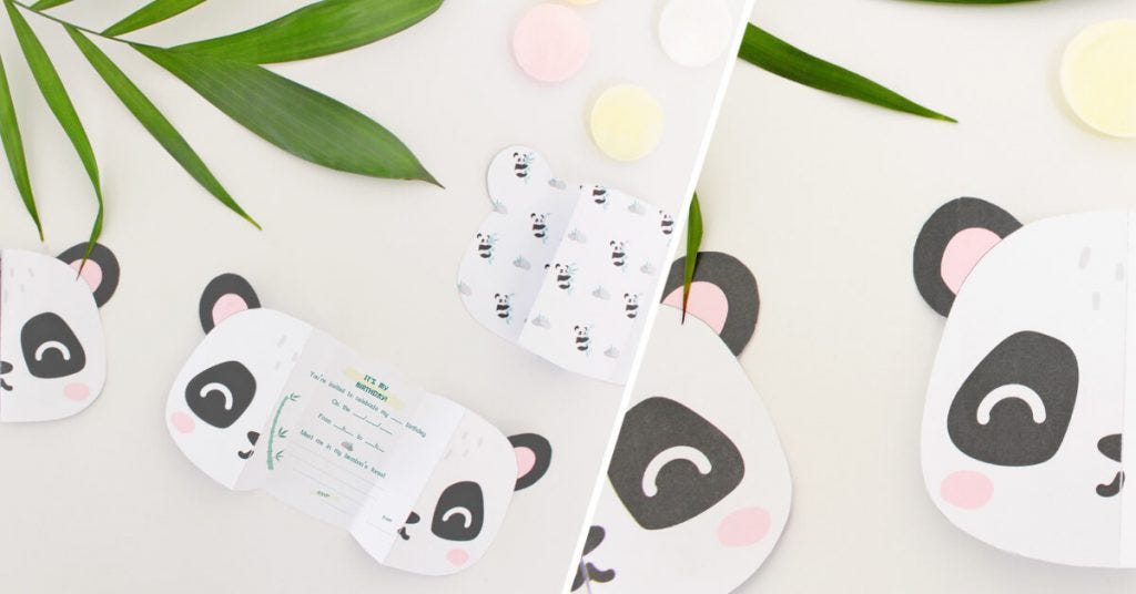 DIY Panda birthday invitation