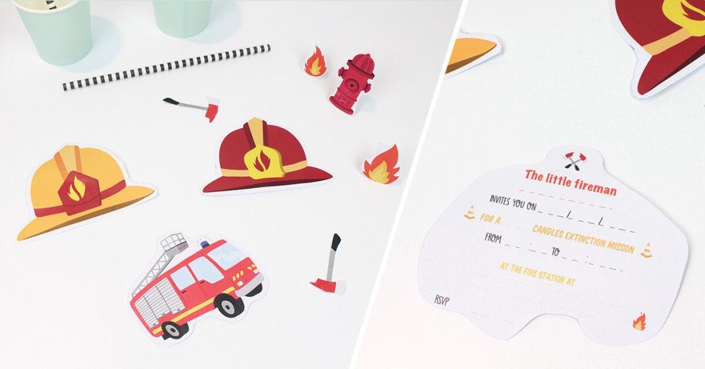 Follow a few steps to make those firemen invitations