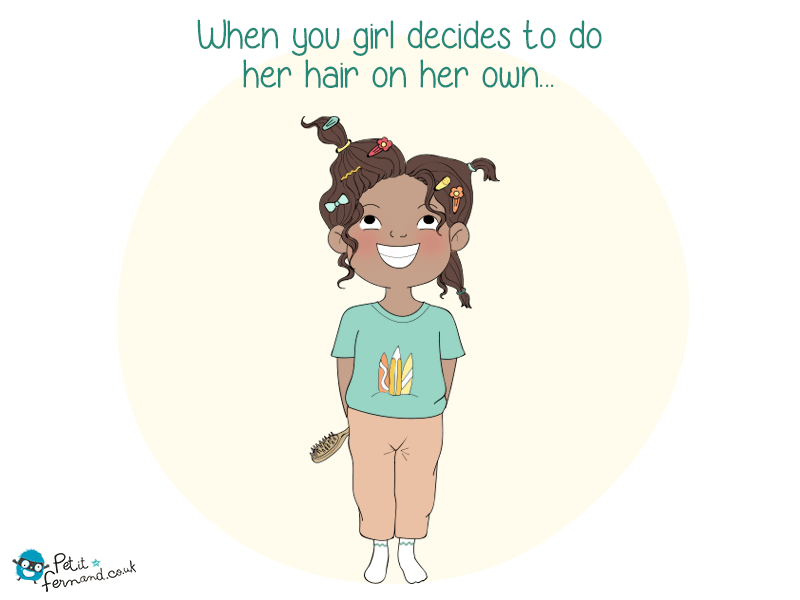 When your girl decides to do her hair on her own for the first time … It can give strange results!
