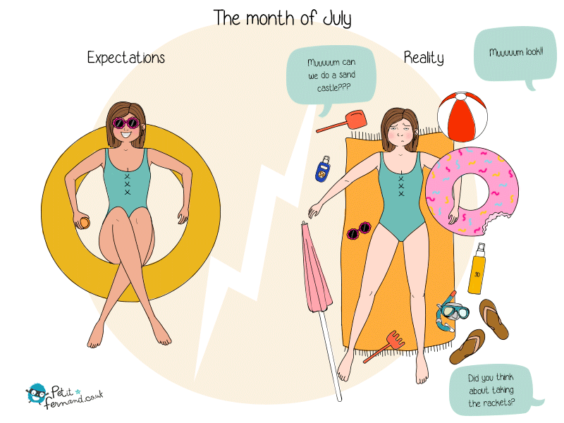 Family summer holidays aren’t always very restful for parents!