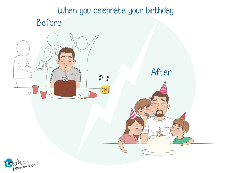 When we start parenting, a lot of things change, including our birthday parties!